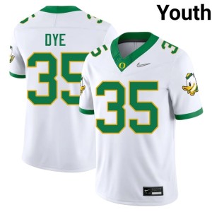 UO Official #35 Troy Dye College Football Youth White Jersey 669016-215