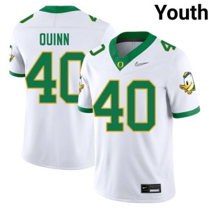 Ducks Zander Quinn #40 Youth White NCAA College Football Jerseys 637711-235