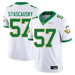 UO White #57 Game Zac Stascausky Men College Football Jerseys 642821-697
