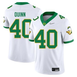 University of Oregon NCAA Zander Quinn College Football Mens #40 White Jerseys 409677-469