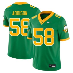 Ducks Ziyare Addison College Football Mens #58 Game Green Jersey 380593-399